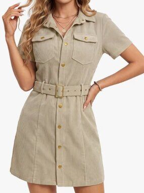 Women's Corduroy Mini Dress Western Fall Dress Cowgirl Outfits